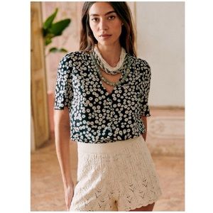 SÉZANE Indira Shirt, Daisies Print, FR38